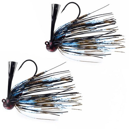 Dr.Fish 2 Pack Weedless Bass Fishing Jigs 1/8oz-1oz Football Jigs Bass Hook Lures Freshwater Ball Head Pitching Flipping Fitness Punching - color: Bluegill, size: 1/2oz