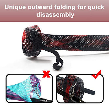 Fishing Rod Cover - 4 Pack Rod Sleeve Socks with Lanyard for Fly, Spinning, Casting, Sea Fishing - color: Black*2, Black & Green*1, Black & Red*1