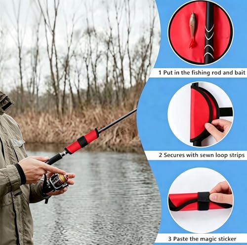 New 8Pcs Fishing Hook Covers,6 Inch Lure Wrap Bait Gloves Fish Hook Storage Protectors Pole Sleeve Guard to Keep Fishermen Fishing Safe for Fish Rod - color: Black