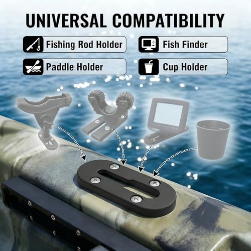 Kayak Track Rail - Low Profile Design for Fishing Rod,Cup Holders and Paddle Holders | High-Strength Nylon & Stainless Steel 304 | Kayak Accessories Mount Track & Rail System for Kayak - style: 4inch,4pcs