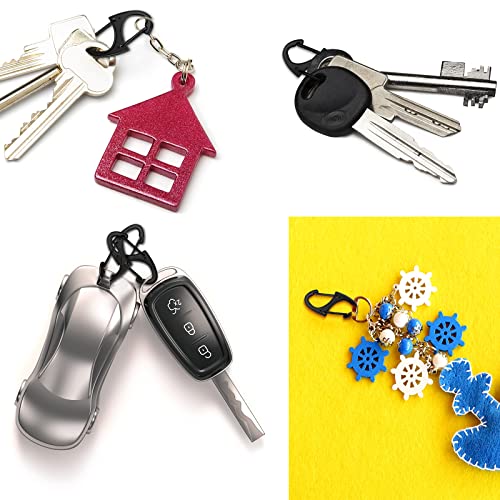 Demissle 40 Pcs S Small Carabiner Clips 1.6 Inch Mini Double Sided Gate Snap Hooks Key Clips for Keychains Accessories Camping Fishing Hiking(Black) - color: Black