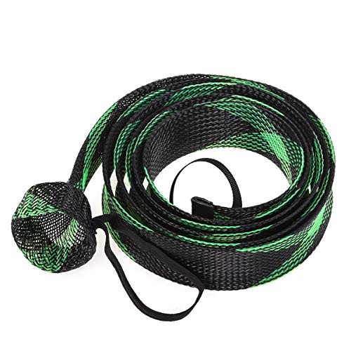 Leo 10 Pcs Rod Sock Sleeve Cover 190cm/74.8inches Braided Mesh Protector Pole Gloves Fishing Tools With Strap for Fly Spinning Casting Sea Rod
