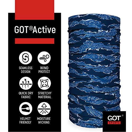 Fishing Face Mask Neck Gaiter - UV Sun Protection Cover for Men Women | Moisture-Wicking, Quick-Drying, Lightweight, Camo Design, Multi-Style Headwear, SPF Sun Shield - color: Navy Tiger Stripe