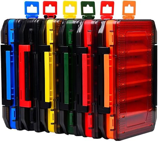 Double Sided Tackle Fishing Tackle Box Lure Waterproof Compartments Hook Storage Case (Blue) - color: Blue