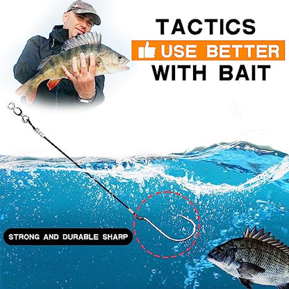 Circle Hooks Rigs,Steel Catfish Hook Rig,Octopus Fishing Hook with Leader,Fishing Circle Hook Wire for Saltwater Freshwater - size: 3/0-28pcs