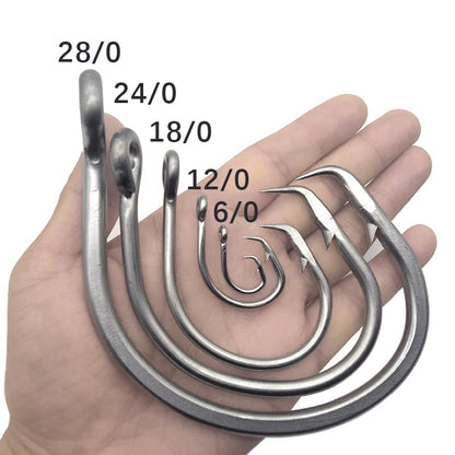 Giant Fishing Hook 6/0-28/0 Forged in-line Circle Hooks Shark & Swordfish &Tuna Hook Stainless Steel Big Game Hook Saltwater… - size: Size 12/0-Pack of 20