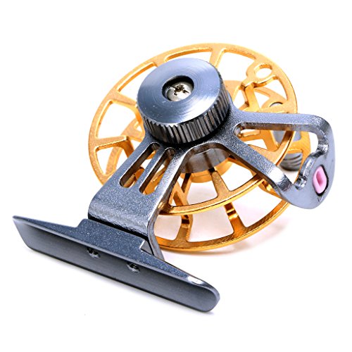 Full Metal Ultra-Light Former Ice Fishing Reels Wheel Fly Reel Aluminum Fly Little Inline Lightweight Rod and Combo Rods Accessories - color: Red