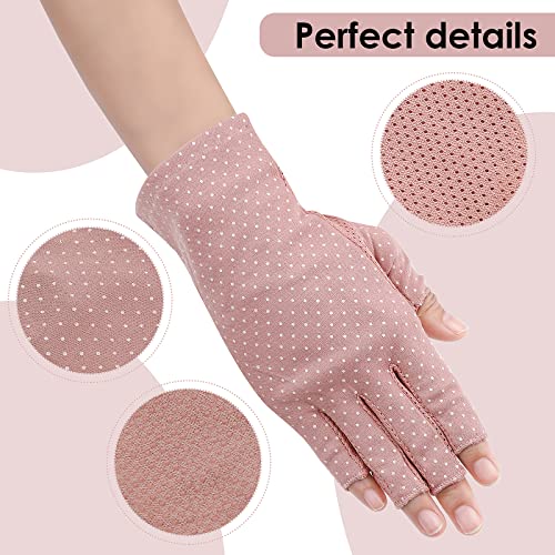 Yolev 3 Pairs Sunblock Fingerless Gloves for Women Non-slip UV Sun Protection Driving Gloves for Summer Outdoor