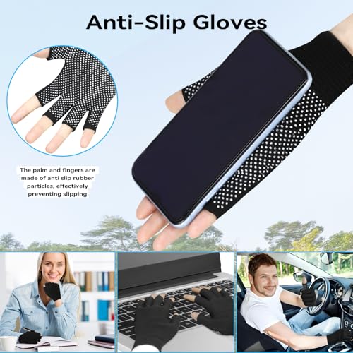 Summer Touchscreen Gloves for Women and Men, Anti-Slip Light Weight Half-Finger Gloves for Hiking, Warm Glove Cycling Driving, Cold Weather, Running, Outdoor Sports, Daily Work