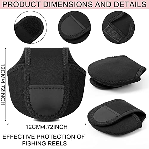 Sratte 8 Pack Fishing Rod Sleeves Reel Bags Casting Rod Socks Reel Cover Protective Fishing Case Braided Mesh Protector for Bait Casting Sea Fly Ice(for S Size Water Drop Wheel)