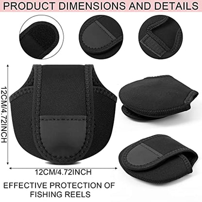 Sratte 8 Pack Fishing Rod Sleeves Reel Bags Casting Rod Socks Reel Cover Protective Fishing Case Braided Mesh Protector for Bait Casting Sea Fly Ice(for S Size Water Drop Wheel)