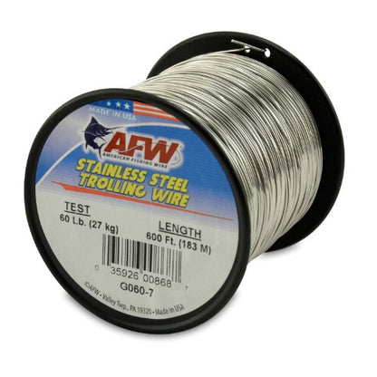 American Fishing Wire Stainless Steel Trolling Wire (Single Strand) - size: 600 Feet, 60 Pound Test