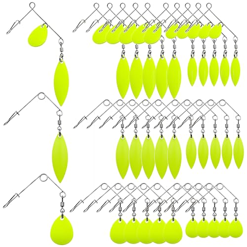 Fishing Spinnerbait Smooth Spoons Kit Fishing Spinner Blades Smooth Spoons Rigs with Willow and Teardrop Making Fishing Lures Replacement Accessories - color: B: 30Pcs Spinnerbaits Smooth Spoons Kit
