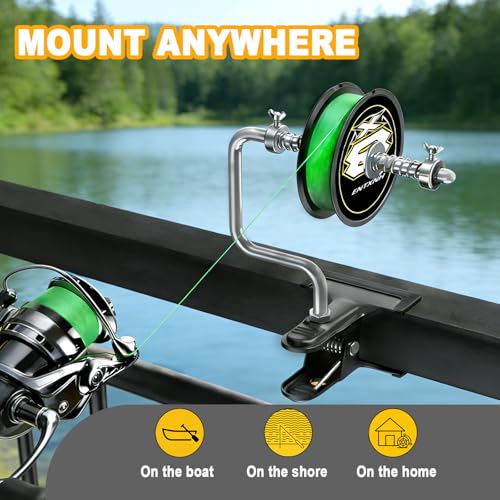 Fishing Line Spooler, Reel Winder Spooling Station for Spinning & Baitcasting Reels, Adjustable Anti-Twist & Snarl-preventing Design, Fits Multiple Line Spool Sizes