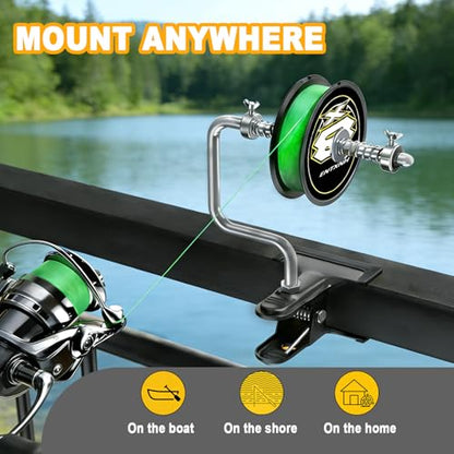Fishing Line Spooler, Reel Winder Spooling Station for Spinning & Baitcasting Reels, Adjustable Anti-Twist & Snarl-preventing Design, Fits Multiple Line Spool Sizes