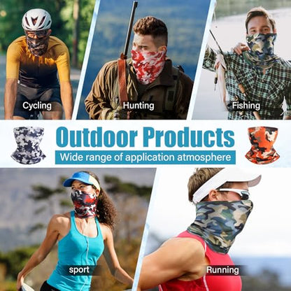 SATINIOR Summer Camo Neck Gaiter UV Protection Cooling Face Mask Sun Hood Bandanas for Men Women Sunscreen Breathable Bandana - style: Novel Camo