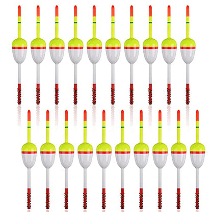 Wood Slip Bobbers Fishing Floats and Bobbers Spring Oval Stick Slip Floats for Crappie Catfish Trout Panfish Walleyes Bass Fishing 10/20pcs - color: 1.57in*0.91in*5.63in-20pcs