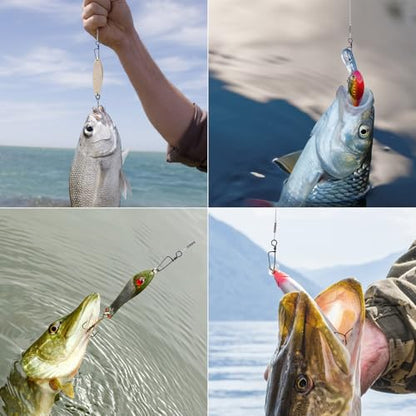 Fluorocarbon Fishing Leaders, 24pcs Invisible Wire Leader Line with Swivels Snap Fluorocarbon Fishing Line Leader Connects Lures Bait or Hooks for Saltwater Freshwater 20lb-50lb - size: 30LB-9''