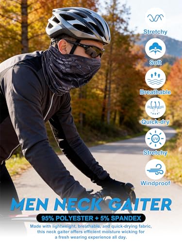 9 Pieces Men Balaclava Neck Gaiter Face Mask Summer Sun Protection Cooling Breathable Head Cover Scarf Bandana - color: Classic Camouflage