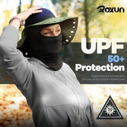 ROXUN Balaclava Ski Mask, 5 Pack Neck Gaiter Motorcycle Summer Cooling | UV Protection Shiesty, Windproof Scarf for Men/Women, Face Mask, Versatile Use - color: Black+sand Camo+camouflage+chocolate+sand