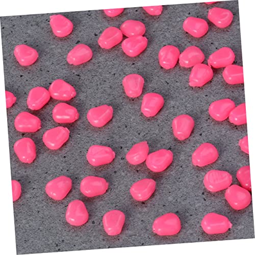 VOSAREA 50Pcs Pink Fake Corn Fishing Lures Soft Baits for Bass Carp Trout Simulation Baits Sweet Corn Scent Reusable PVC Material for Freshwater Saltwater Lakes Rivers