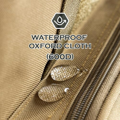 Ghosthorn Fishing Tackle Bag with Rod Holder Saltwater & Freshwater Resistant Tackle Box Bag - Adjustable Padded Shoulder Strap (Khaki) - color: Khaki, size: Standard