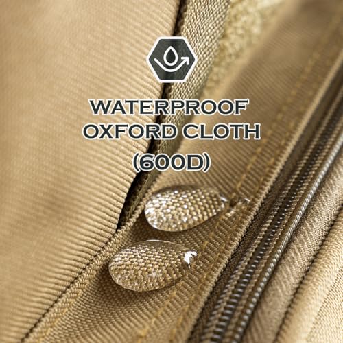 Ghosthorn Fishing Tackle Bag with Rod Holder Saltwater & Freshwater Resistant Large Tackle Box Bag - Adjustable Padded Shoulder Strap (Khaki) - color: Khaki, size: Large