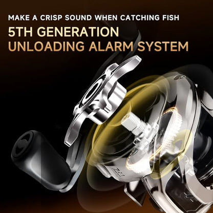 HAUT TON Matel Master Advanced Version Baitcaster reels,6.2:1Gear Ratio,5+1Ball Bearing,Bait clickers,12Lb Drag System Fishing Reels,for Saltwater,Freshwater - color: MM-DC
