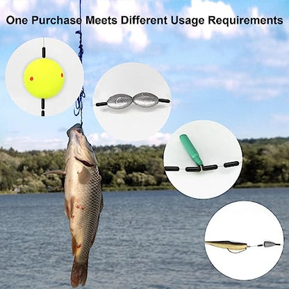 600 Pieces Fishing Bobber Stops, Float Sinker Stops, Portable Fishing Accessories, Freshwater Saltwater Bobbers for Fishing, Slip Float Tackle Kit - size: S (Column)