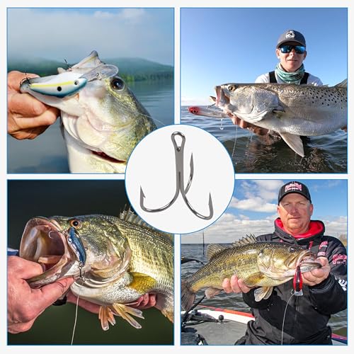 Classic Treble Hooks,20pcs Large Treble Fishing Hooks Saltwater Treble Hooks Silver Big Game Triple Barbed Fish Hooks Saltwater Fishing Hooks Size 4/0 6/0 7/0 8/0 10/0 - size: 20pcs-7/0