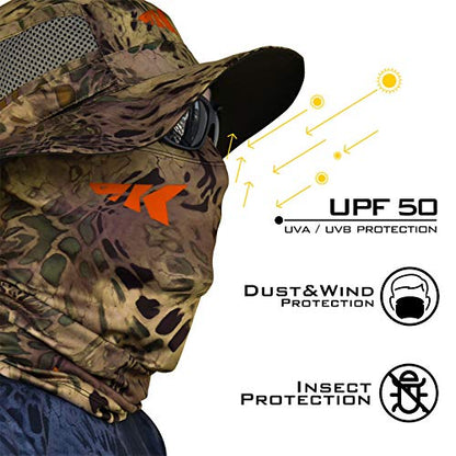 KastKing Sol Armis Neck Gaiter - UPF 50 Face Mask - UV Sun Protection Mask for Men & Women, Fishing, Hiking - color: F: Multi-purpose (Size: 19"x9.5"), size: One Size