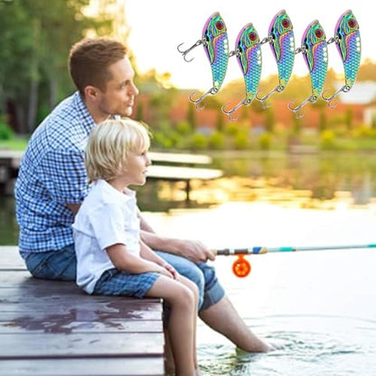 5PCS/10PCS Fishing Lures, Metal VIB Hard Blade Baits, Spinner Spoon Metal Fishing Spoon Crankbaits Swimbaits for Trout Walleye Crappie - color: C-5PCS