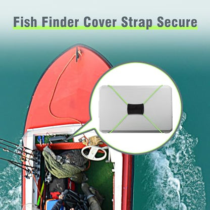 2 Pcs Fish Finder Cover Strap Secure Fishing Graph Cover Adjustable Bungee for Travel - color: Blue