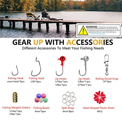 Fishing Lures Kit Set, Baits Tackle Including Crankbaits, Topwater Lures, Spinnerbaits, Worms, Jigs, Hooks, Tackle Box and More Fishing Gear Lures for Bass Trout - color: 87Pcs Fishing Lures Kit