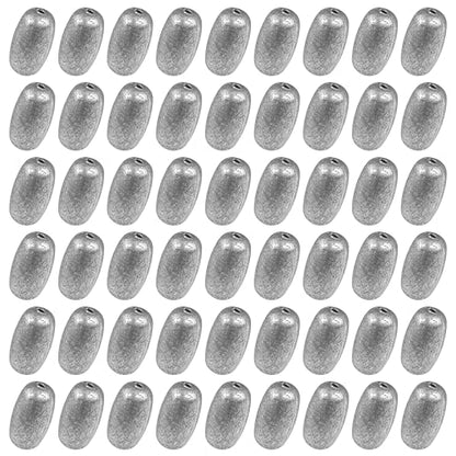 Egg Sinkers Fishing Weights Oval Shaped Fishing Weights Sinker Sliding Sinkers for Fishing Line Bass Casting Sinker Worm Weight Catfish Weights Fishing Sinkers for Saltwater Freshwater Fishing - size: 1/2 oz_20pcs