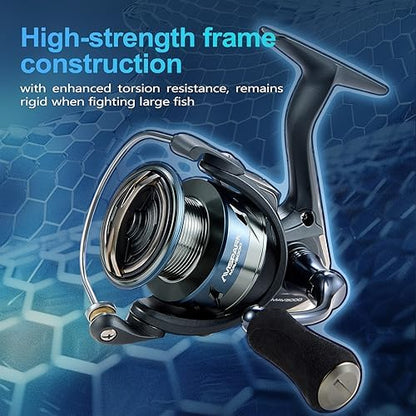 Soloking Avispark Spinning Reels High-Performance Smooth Long Cast, 5.2:1 Carbon Fiber 33LBs Max Linear Drag Saltwater Freshwater Fishing Reel 2026 New Model - size: 5000