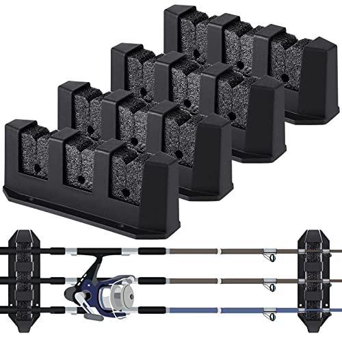 Sratte 4 Pcs Rod Holders for Fishing Boat Wall Mount Fishing Pole Holders Horizontal EVA Foam Garage Rod Rack Summer Boat Accessories for Men Gifts