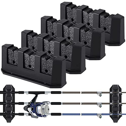 Sratte 4 Pcs Rod Holders for Fishing Boat Wall Mount Fishing Pole Holders Horizontal EVA Foam Garage Rod Rack Summer Boat Accessories for Men Gifts