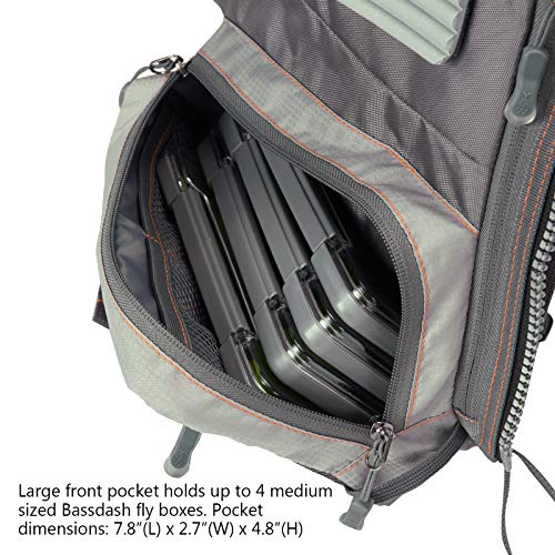 BASSDASH Fly Fishing Vest Adjustable Size with Detachable Water Bottle Holder for Men and Women FV07 - color: Men’s Size - Grey/Chocolate