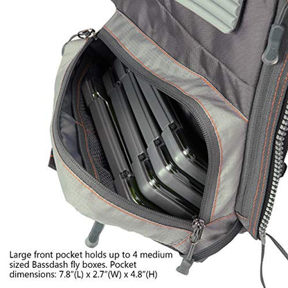 BASSDASH Fly Fishing Vest Adjustable Size with Detachable Water Bottle Holder for Men and Women FV07 - color: Men’s Size - Grey/Chocolate