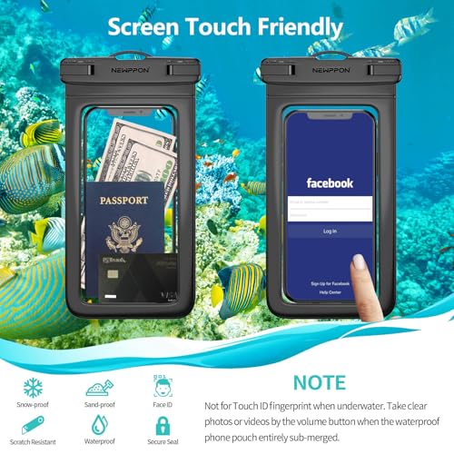 30 Pack 8.5“ Waterproof Cell Phone Pouch - Underwater Dry Bag Case Lanyard - Water Proof Clear Holder Protector for iPhone 17 16 15 Pro Max Plus Samsung Galaxy S25 S24 Ultra Note for Beach Swimming - color: 30 Pack Black