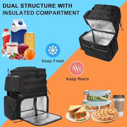 MATEIN Fishing Backpack, Water Resistant Tackle Storage Bag with Rod Holders & Cooler, Fishing Gifts for Men - color: Black