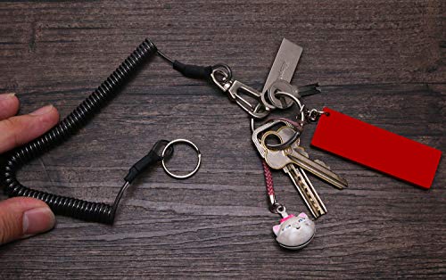 Mini Skater Fishing Coil Lanyard Fishing Tool Retractable Plastic Safe Rope Wire for Securing Pliers, Kayak, Surfing, Boating and Wading,1Pcs (Spiral Length:6 inch)