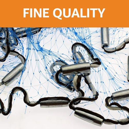 Nylon Monofilament Cast Net, 4FT/6FT/7FT/8FT/9FT/10FT/12FT American Style Hand Throwing Fishing Net with Iron Chain Weights for Saltwater and Freshwater - color: BLUE, size: 6FT