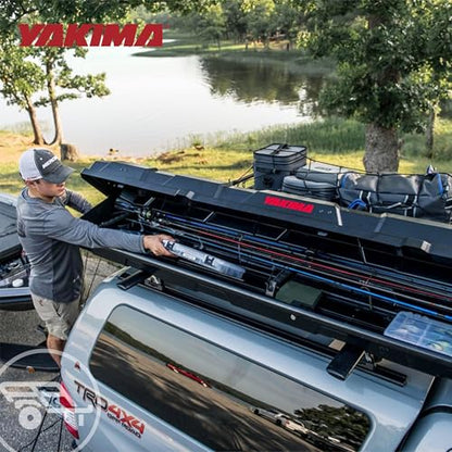 Yakima Rooftop Rod Box, Portable Hard Case for up to 8 Fishing Poles up to 8 Ft Long - Foam Pads & Removable Rod Holders for Gear Storage, TopWater