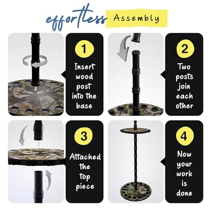 Rush Creek Creations 16-Rod Round Fishing Rod Holder for Garage, 360° Access Fishing Pole Holder for Fishing Rods, Reels, and Gear, Securely Holds 16 Rods, Camouflage - color: Camouflage