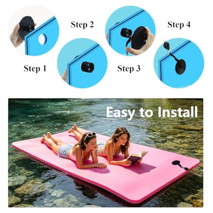 13Ft Adjustable Floating Water Mat Tether Kit(Exclude Mats) | Portable Lily Pad Anchor Accessories Floating Mat Holder Grommet with Adjustable Tow Rope for All Foam Water Pads