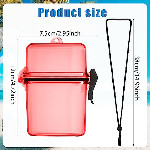 Outus 3 Pcs Waterproof ID Badge Holder Case with Waterproof Buckle 4.72 x 2.95 x 1.57 Inches Floating Sport Case Locker with Adjustable Hanging Rope Plastic Card Dry Box(Clear, Blue, Red, Classic) - color: Clear Blue Red, size: 4.72 x 2.95 x 1.57 Inch, st