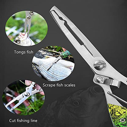 Fishing Pliers, Fishing Accessories Saltwater Fishing Gear Fishing Pliers Hook Remover Split Ring, Fly Fishing Tools Set, Fishing Pliers Saltwater, Fishing Gifts for Men