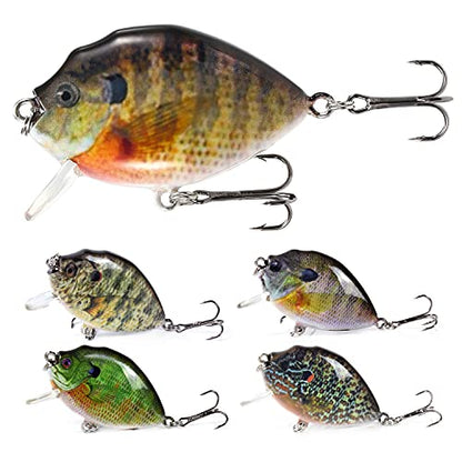 Fishing Lure, 5PCS Fishing Lures 6cm 15g Mini Wobbler Fishing Lure Artificial Hard Bait Crankbait with Tackle Box for Fish Bass Fishing Tackle